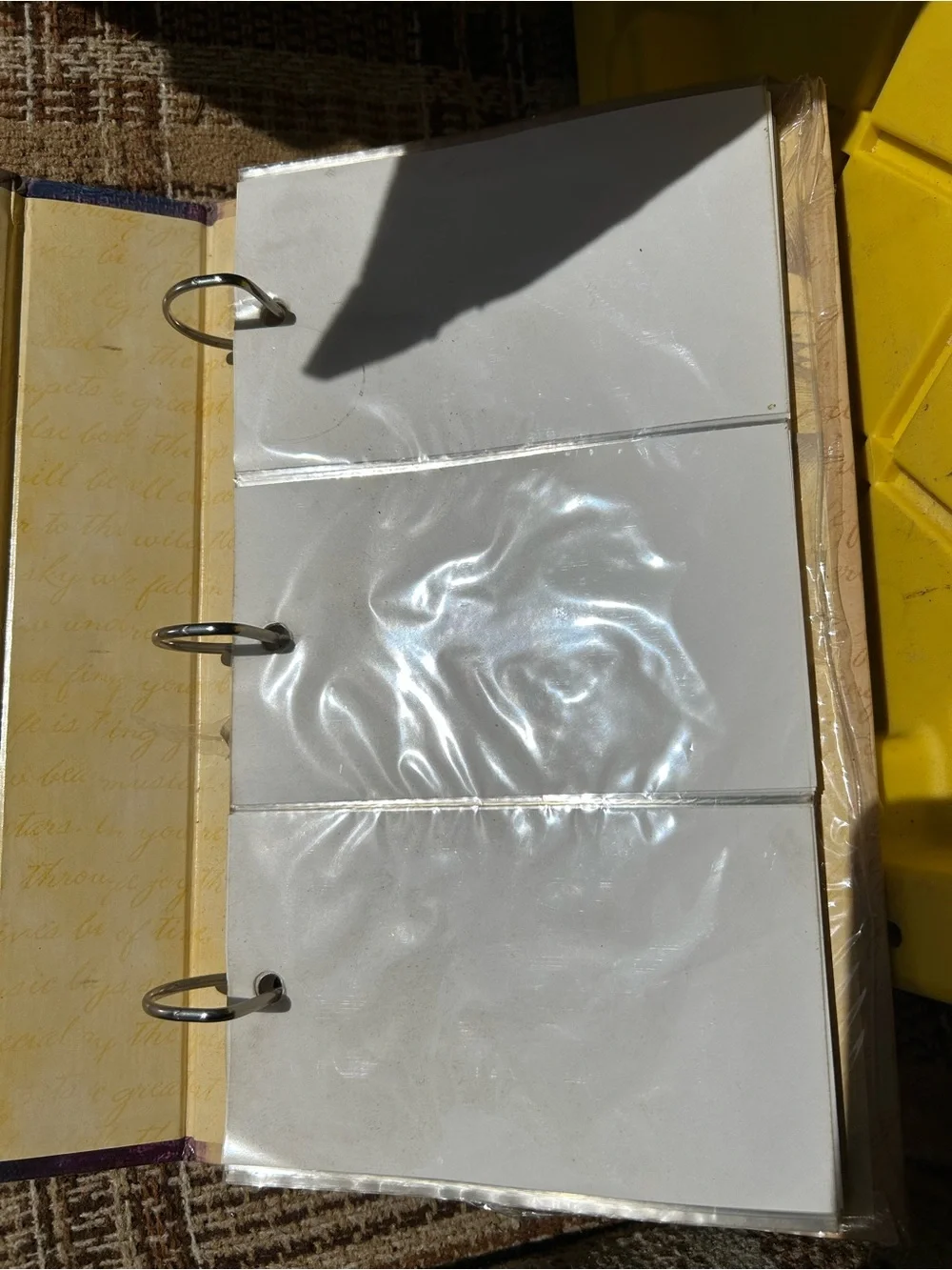 Vintage Destiny Quote Floral Yellow 3-Ring Photo Binder with Decorative Pages